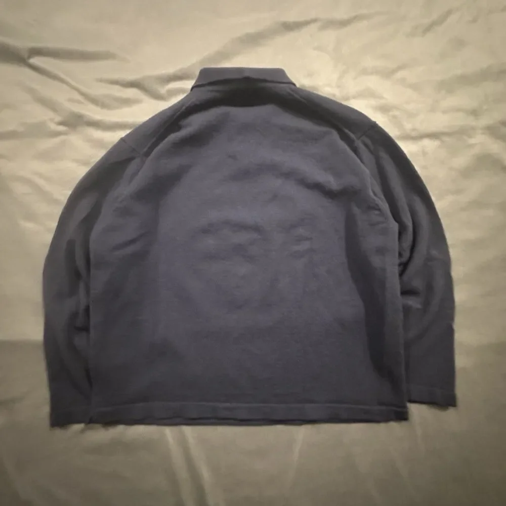 Banana Republic Sweater Mens L Extra Fine Italian Merino Wool Polo Pullover Navy